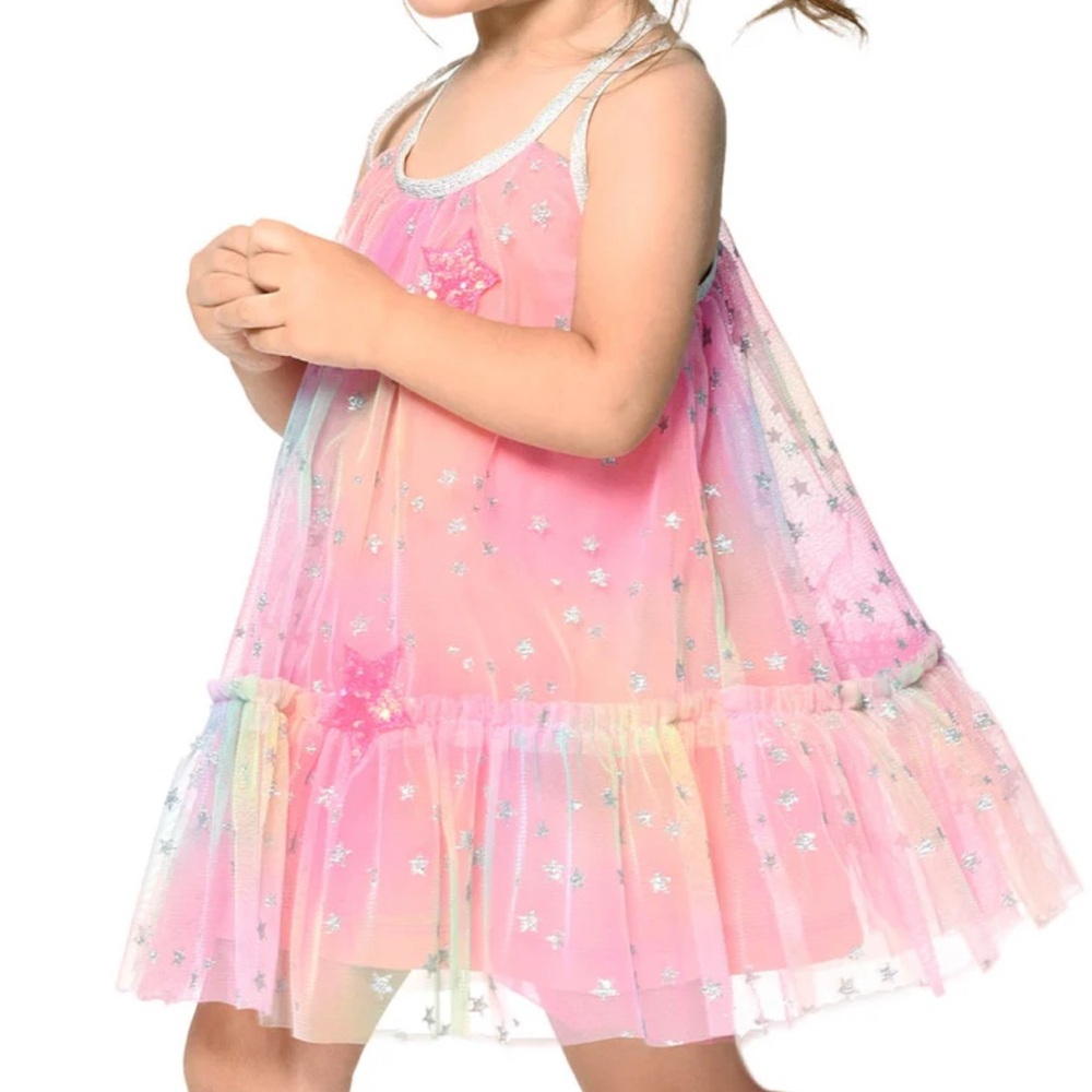 BabySara Rainbow Star Tulle Dress – Size 24M